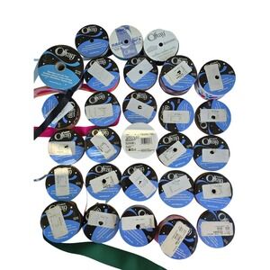 Offray Berwick Craft Ribbon Lot Assorted Colors Patterns Grosgrain Satin Wire E2